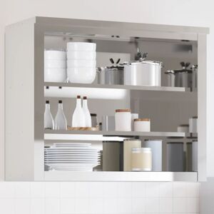 Küchen-wandschrank Mit Ablagen Edelstahl Vidaxl Küchen-wandschrank Mit Ablagen Edelstahl Vidaxl