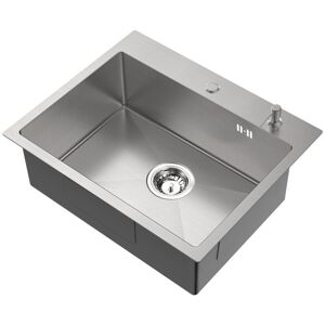 CECIPA MAX Küchenspüle aus Edelstahl 55 x 45 cm Edelstahlspüle, Einbauspüle mit Seifenspender, Aufsatzspüle für die Küche, gebürstet CECIPA MAX Küchenspüle aus Edelstahl 55 x 45 cm Edelstahlspüle, Einbauspüle mit Seifenspender, Aufsatzspüle für die Küche, gebürstet