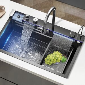 AUTRUCKER Küchenspüle mit intelligenter Digitalanzeige, Wasserfall-Wasserfilter, Seifenspender und Tassenspüler AUTRUCKER Küchenspüle mit intelligenter Digitalanzeige, Wasserfall-Wasserfilter, Seifenspender und Tassenspüler