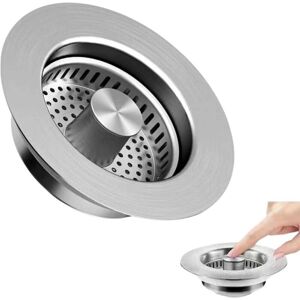 OLOEY Spülbeckenfilter, 3-in-1 Pop-up-Edelstahl-Ablaufsieb für Küchenspülen, universelles Spülbeckensieb, 40 mm tiefe Spüle, universelles Küchenfiltersieb OLOEY Spülbeckenfilter, 3-in-1 Pop-up-Edelstahl-Ablaufsieb für Küchenspülen, universelles Spülbeckensieb, 40 mm tiefe Spüle, universelles Küchenfiltersieb