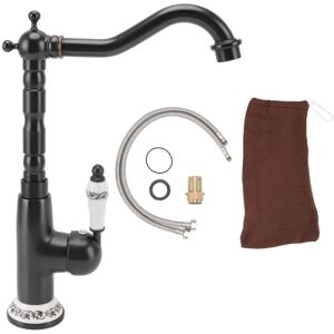 FLAMMKRAFT Vintage Küchenarmatur aus goldfarbenem Kupfer, antiker, um 360° drehbarer Wasserhahn für Küchen- oder Badezimmerwaschbecken, Warm- und FLAMMKRAFT Vintage Küchenarmatur aus goldfarbenem Kupfer, antiker, um 360° drehbarer Wasserhahn für Küchen- oder Badezimmerwaschbecken, Warm- und