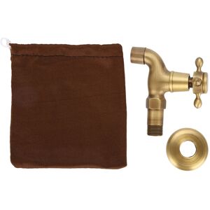 FLAMMKRAFT Vintage-Küchenarmatur aus massivem Messing zur Wandmontage – Einzelarmatur für Kaltwasser, kurze Waschbeckenarmatur FLAMMKRAFT Vintage-Küchenarmatur aus massivem Messing zur Wandmontage – Einzelarmatur für Kaltwasser, kurze Waschbeckenarmatur