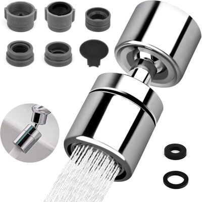 URSUS Wasserhahnbelüfter, 360° Drehbarer Küchenarmatur-wasserhahn, Wasserhahnaufsatz Mit 5 Adaptern, Wassersparer, Wasserhahnbelüfter Mit Auslauf, Für Küchenspülen, Badezimmer, Waschbecken URSUS Wasserhahnbelüfter, 360° Drehbarer Küchenarmatur-wasserhahn, Wasserhahnaufsatz Mit 5 Adaptern, Wassersparer, Wasserhahnbelüfter Mit Auslauf, Für Küchenspülen, Badezimmer, Waschbecken