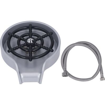 HEAT Hochdruck-spülbecken-gläserspülstange, Automatisches Tassenwaschset Mit Abs-sockel, 80 Cm Schlauch, Silber HEAT Hochdruck-spülbecken-gläserspülstange, Automatisches Tassenwaschset Mit Abs-sockel, 80 Cm Schlauch, Silber