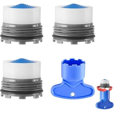 OEM M18,5 Wasserhahn-luftsprudler, 3-teiliger Einsatz Mit Außengewinde Für Küchenarmaturen, Wassersparer Für Armaturen Mit 1 Wasserhahnschlüssel, Blau OEM M18,5 Wasserhahn-luftsprudler, 3-teiliger Einsatz Mit Außengewinde Für Küchenarmaturen, Wassersparer Für Armaturen Mit 1 Wasserhahnschlüssel, Blau