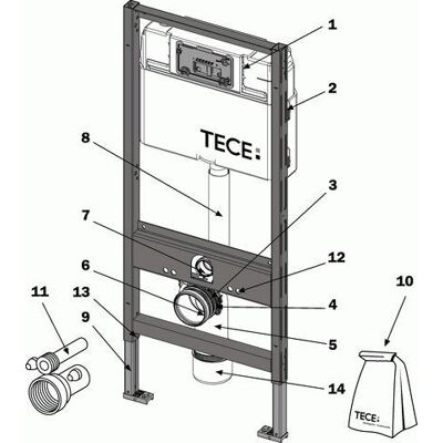TECE Modell 9820011 Ersatz-Spülrohr mit O-Ring - Sanitärteil TECE Modell 9820011 Ersatz-Spülrohr mit O-Ring - Sanitärteil