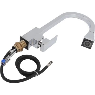 HEAT 2-in-1-küchenarmatur Aus Edelstahl Und Messing Für Warm- Und Kaltwasser, Universell Einsetzbar, Bogenförmig, Ausziehbar, Galvanisiert, Silberfarben HEAT 2-in-1-küchenarmatur Aus Edelstahl Und Messing Für Warm- Und Kaltwasser, Universell Einsetzbar, Bogenförmig, Ausziehbar, Galvanisiert, Silberfarben