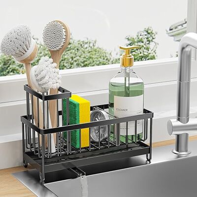 OEM Schwammhalter Für Die Küchenspüle, Spülbeckenablage Mit Hohem Bürstenhalter, Küchenspülen-organizer Für Die Arbeitsplatte Aus Edelstahl 304 OEM Schwammhalter Für Die Küchenspüle, Spülbeckenablage Mit Hohem Bürstenhalter, Küchenspülen-organizer Für Die Arbeitsplatte Aus Edelstahl 304