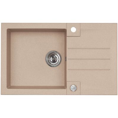 Rock - Granit-spüle 78x48 Cm, Mit Ablaufsystembedienung, Beige 1090946 - Alveus Rock - Granit-spüle 78x48 Cm, Mit Ablaufsystembedienung, Beige 1090946 - Alveus