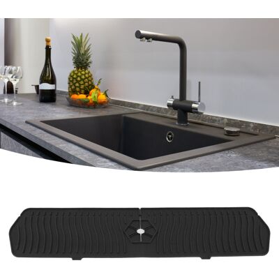 JUTE Silikon-spritzschutzmatte Für Wasserhahn, Tropfmatte, Wasserhahnmatte Für Küche Und Bad, Schwarz JUTE Silikon-spritzschutzmatte Für Wasserhahn, Tropfmatte, Wasserhahnmatte Für Küche Und Bad, Schwarz