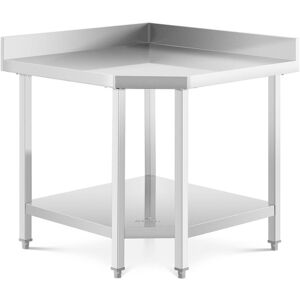 ROYAL CATERING Ecktisch Edelstahl 90 x 70 cm Edelstahltisch bis 300 kg Arbeitstisch Gastro