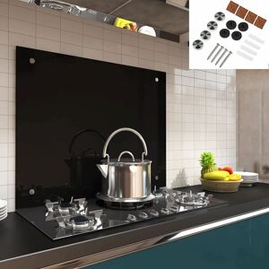MUCOLA Küchenrückwand Spritzschutz Fliesenspiegel Küche Wandschutz Glas 6mm esg Schwarz - 100x60CM