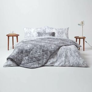 Homescapes - Grey French Toile - Patterned - Damask - Bedspread Homescapes - Grey French Toile - Patterned - Damask - Bedspread