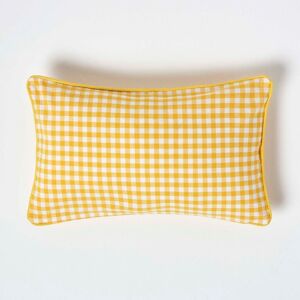 Homescapes - Gingham-kissenbezug Aus Baumwolle, 30 X 50 Cm, Gelb Homescapes - Gingham-kissenbezug Aus Baumwolle, 30 X 50 Cm, Gelb