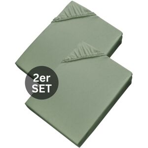 SCHÖNER WOHNEN-KOLLEKTION SCHÖNER WOHNEN Spannbettlaken BASIC - 2er Set 150x200 cm, Salbei SCHÖNER WOHNEN-KOLLEKTION SCHÖNER WOHNEN Spannbettlaken BASIC - 2er Set 150x200 cm, Salbei