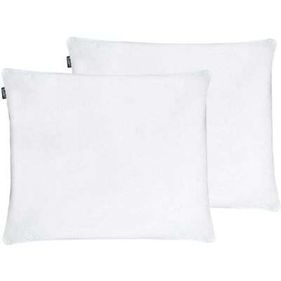 BELIANI Kopfkissen 2er Set Feldberg Hoch Entenfedern Und Daunen 50 X 60 Cm Weiß BELIANI Kopfkissen 2er Set Feldberg Hoch Entenfedern Und Daunen 50 X 60 Cm Weiß
