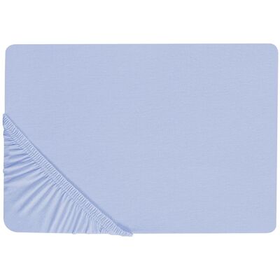 Beliani Baumwoll Spannbettlaken - Blau 180x200cm Elastischer Rand Klassischer Stil Beliani Baumwoll Spannbettlaken - Blau 180x200cm Elastischer Rand Klassischer Stil