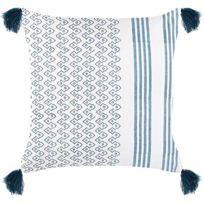 Beliani Baumwollkissen TILIA Blau Geometrisch 45x45 - Kissen Beliani Baumwollkissen TILIA Blau Geometrisch 45x45 - Kissen