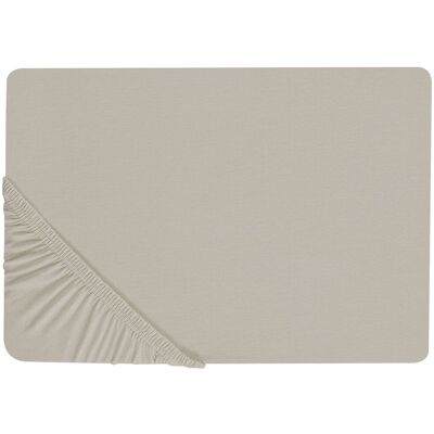Beliani Spannbettlaken Taupe Baumwolle 200 x 200 cm Elastischer Rand Beliani Spannbettlaken Taupe Baumwolle 200 x 200 cm Elastischer Rand