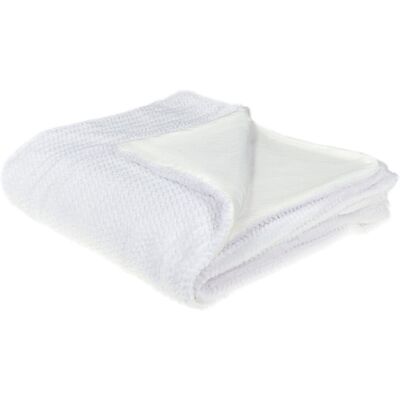 Beliani Polyester Bettüberwurf 200 x 220 cm Weiß - Flauschige Weiche Oberfläche Beliani Polyester Bettüberwurf 200 x 220 cm Weiß - Flauschige Weiche Oberfläche