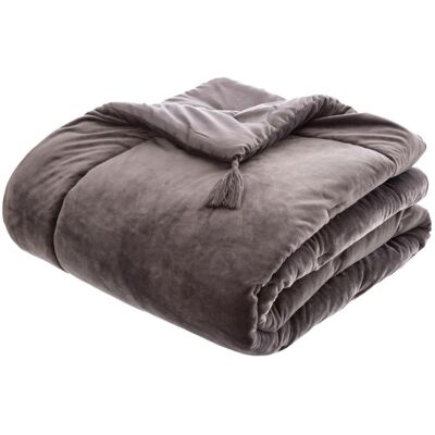 Atmosphera - Velours-steppdecke Sonia 80 X 180 Cm Atmosphéra - Grau - Gris Atmosphera - Velours-steppdecke Sonia 80 X 180 Cm Atmosphéra - Grau - Gris