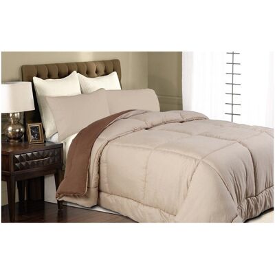 TRADE SHOP TRAESIO Trade Shop - Doubleface Double Quilt Double 2 Quadrate Beige Braun Doppel 300gr Hypoallergen - TRADE SHOP TRAESIO Trade Shop - Doubleface Double Quilt Double 2 Quadrate Beige Braun Doppel 300gr Hypoallergen -