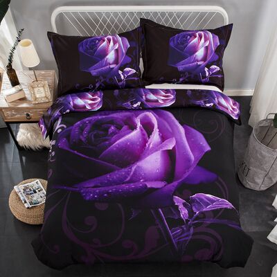 HEAT 4-teiliges Bettwäscheset In Lila Und Rosa, Weicher Bettbezug Nr. 2, Komfortables Bettwäscheset Mit Kissenbezügen, Floraler Tagesdecke, Moderne Schlafzimmerausstattung HEAT 4-teiliges Bettwäscheset In Lila Und Rosa, Weicher Bettbezug Nr. 2, Komfortables Bettwäscheset Mit Kissenbezügen, Floraler Tagesdecke, Moderne Schlafzimmerausstattung