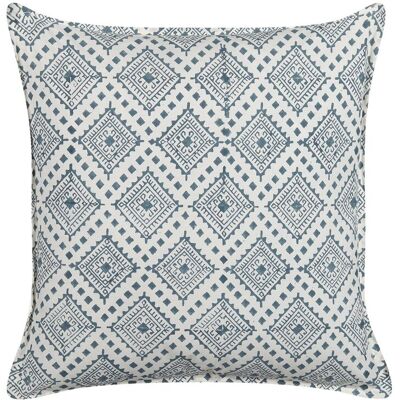 Beliani Baumwollkissen Blau-Weiß 45x45cm Orientalisches Muster Beliani Baumwollkissen Blau-Weiß 45x45cm Orientalisches Muster