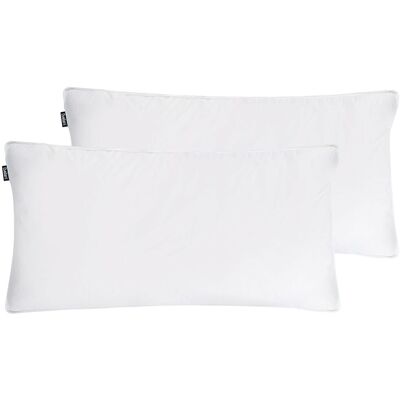 BELIANI Kopfkissen 2er Set Vihren Niedrig Entenfedern Und Daunen 40 X 80 Cm Weiß BELIANI Kopfkissen 2er Set Vihren Niedrig Entenfedern Und Daunen 40 X 80 Cm Weiß