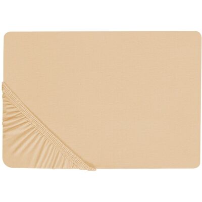 Beliani Bettlaken Sand Beige Baumwolle JANBU - Spannbettlaken Beliani Bettlaken Sand Beige Baumwolle JANBU - Spannbettlaken