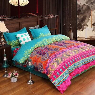 ZVD 4-teiliges Bettwäscheset 220 X 240 Cm – 100 % Weiche Baumwolle – 2 Kissenbezüge 48 X 75 Cm – Bettlaken 250 X 270 Cm – Boho-bettbezug Für Erwachsene ZVD 4-teiliges Bettwäscheset 220 X 240 Cm – 100 % Weiche Baumwolle – 2 Kissenbezüge 48 X 75 Cm – Bettlaken 250 X 270 Cm – Boho-bettbezug Für Erwachsene