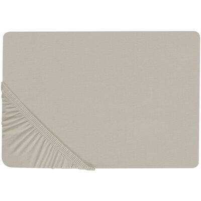 Beliani JANBU Taupe Baumwollbezug - Spannbettlaken Beliani JANBU Taupe Baumwollbezug - Spannbettlaken