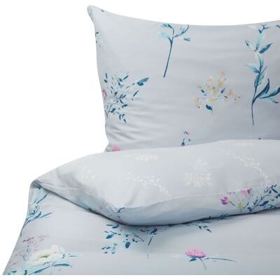 Beliani Bettwäsche Hellblau Blumenmuster - Bettbezug-Set Beliani Bettwäsche Hellblau Blumenmuster - Bettbezug-Set