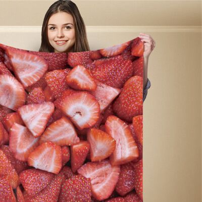 HEAT Tagesdecke Mit Erdbeermuster, Farbechtes Polyester, Bequem, Warm Und Dünn, Ideal Fürs Schlafzimmer, 80 X 100 Cm. HEAT Tagesdecke Mit Erdbeermuster, Farbechtes Polyester, Bequem, Warm Und Dünn, Ideal Fürs Schlafzimmer, 80 X 100 Cm.