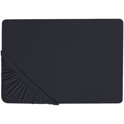 Beliani Schwarzes Baumwoll-Spannbettlaken - 160x200 cm - Klassischer Stil Beliani Schwarzes Baumwoll-Spannbettlaken - 160x200 cm - Klassischer Stil