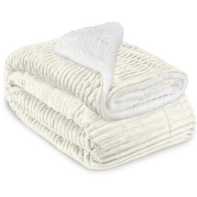 Beautissu - Sherpa Kuscheldecke Elisa - Coral Fleece Mikrofaser Natur, 200cm, 150cm Beautissu - Sherpa Kuscheldecke Elisa - Coral Fleece Mikrofaser Natur, 200cm, 150cm