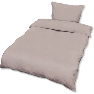 Beautissu Reforcé Bettwäsche Julie - 4teilig – Bettbezug Set – Kühlende Sommerbettwäsche Aus Baumwolle taupe, 200cm, 135cm Beautissu Reforcé Bettwäsche Julie - 4teilig – Bettbezug Set – Kühlende Sommerbettwäsche Aus Baumwolle taupe, 200cm, 135cm