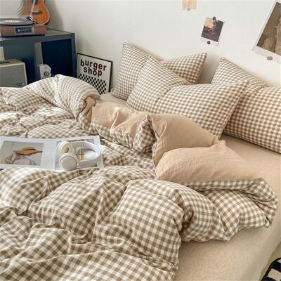 CARMDERING Bettwäsche-set 220 X 240 Cm – 1 Bettbezug Und 2 Kissenbezüge – Mikrofaser – Vichy-karo – Erwachsene CARMDERING Bettwäsche-set 220 X 240 Cm – 1 Bettbezug Und 2 Kissenbezüge – Mikrofaser – Vichy-karo – Erwachsene