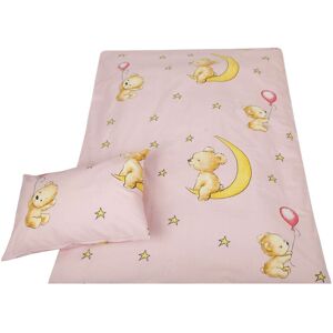 Bestlivings - Kinder Bettwäsche 2-tlg ( 100x135cm / 40x60cm ) Bettdecken Set, 100% Baumwolle - Babybettwäsche mit Motiv - Bärchen Rosa - Bärchen Rosa