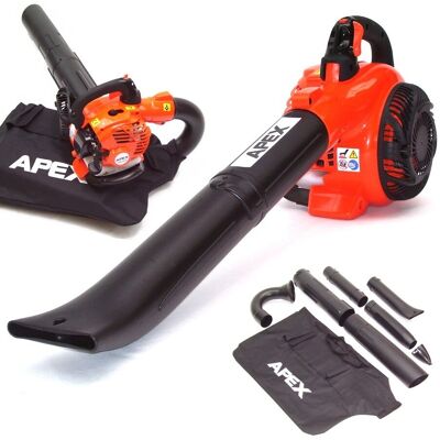 Apex - Benzin Laubsauger Laubbläser 55117 Laubhäcksler 26ccm Gartenhäcksler Gebläse Apex - Benzin Laubsauger Laubbläser 55117 Laubhäcksler 26ccm Gartenhäcksler Gebläse