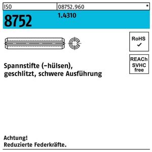 Spannstift ISO 8752 geschlitzt 3,5 x 40 1.4310 schwere Ausf. ISO 8752