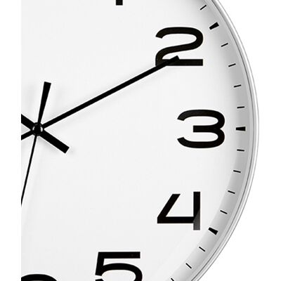 JUTE 12-zoll-wohnzimmerwanduhr, Schlichtes Design, Kunststoffuhr Für Zuhause, Geräuschlose Quarzuhr, G2001 Exportfabrik, Weißes Zifferblatt, Weißer Rahmen. JUTE 12-zoll-wohnzimmerwanduhr, Schlichtes Design, Kunststoffuhr Für Zuhause, Geräuschlose Quarzuhr, G2001 Exportfabrik, Weißes Zifferblatt, Weißer Rahmen.