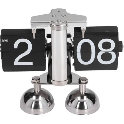 AUCO Automatische Quarzuhr Mit Umkehrfunktion, Kleine Retro-uhr Aus Edelstahl Mit Innenliegenden Zahnrädern, Kreativer Tischmechanismus, Schwarzes Design Mit Zwei Füßen (batterien Nicht Enthalten). AUCO Automatische Quarzuhr Mit Umkehrfunktion, Kleine Retro-uhr Aus Edelstahl Mit Innenliegenden Zahnrädern, Kreativer Tischmechanismus, Schwarzes Design Mit Zwei Füßen (batterien Nicht Enthalten).