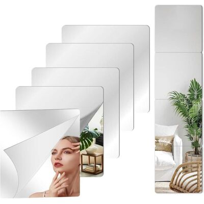 ZVD 9-teiliges Set Selbstklebender Wandspiegel Aus Acryl, Flexible Quadratische Wandspiegel, Dekorativer Spiegel Für Badezimmer Und Wohnzimmer, 15 X 15 Cm ZVD 9-teiliges Set Selbstklebender Wandspiegel Aus Acryl, Flexible Quadratische Wandspiegel, Dekorativer Spiegel Für Badezimmer Und Wohnzimmer, 15 X 15 Cm