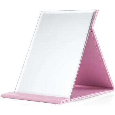 Minkurow Klappspiegel Aus Kunstleder, Tischspiegel, Klarer Standspiegel, Kompakter Reisespiegel (rosa) Minkurow Klappspiegel Aus Kunstleder, Tischspiegel, Klarer Standspiegel, Kompakter Reisespiegel (rosa)