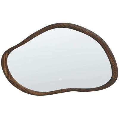 BELIANI Led-badezimmer-spiegel Mancey 93 Cm 60 Cm Dunkelbraun BELIANI Led-badezimmer-spiegel Mancey 93 Cm 60 Cm Dunkelbraun