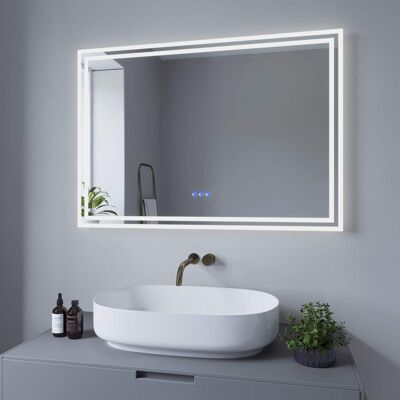 AQUABATOS Led Spiegel Mit Beleuchtung Für Badezimmer 100x70cm Essens Typ C Touch Sensor Dimmbar Spiegelheizung Kaltweiß 6400k Warmweiß 3000k AQUABATOS Led Spiegel Mit Beleuchtung Für Badezimmer 100x70cm Essens Typ C Touch Sensor Dimmbar Spiegelheizung Kaltweiß 6400k Warmweiß 3000k