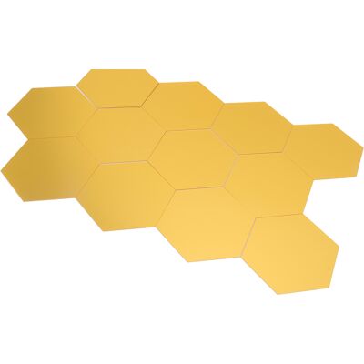 HEAT Set Mit 12 Großen (15 Cm) Sechseckigen Goldenen Spiegel-wandaufklebern Aus Acryl, Für Küche, Badezimmer, Schlafzimmer, Wohnzimmer. HEAT Set Mit 12 Großen (15 Cm) Sechseckigen Goldenen Spiegel-wandaufklebern Aus Acryl, Für Küche, Badezimmer, Schlafzimmer, Wohnzimmer.