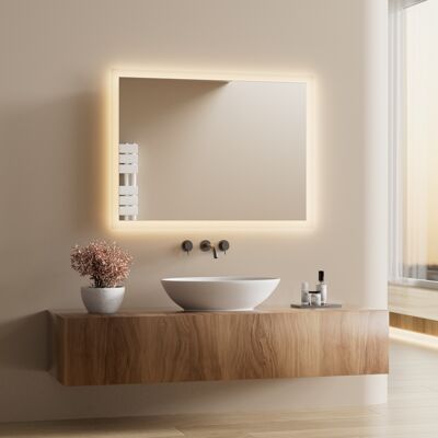 Heilmetz Led Badezimmerspiegel Badspiegel Mit Beleuchtung Ip44 Energiesparend Wandspiegel, 3000k Warm Licht Beleuchtung Wandschalter 60x80cm Heilmetz Led Badezimmerspiegel Badspiegel Mit Beleuchtung Ip44 Energiesparend Wandspiegel, 3000k Warm Licht Beleuchtung Wandschalter 60x80cm