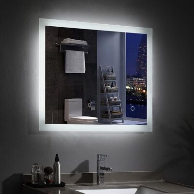 MIQU Badspiegel 60 X 50 Cm Mit Beleuchtung Led Rechteckig Badezimmer Wandspiegel Lichtspiegel Kaltweiss Mit Touchschalter Ip44 Kaltweissen 50x60 6400k MIQU Badspiegel 60 X 50 Cm Mit Beleuchtung Led Rechteckig Badezimmer Wandspiegel Lichtspiegel Kaltweiss Mit Touchschalter Ip44 Kaltweissen 50x60 6400k